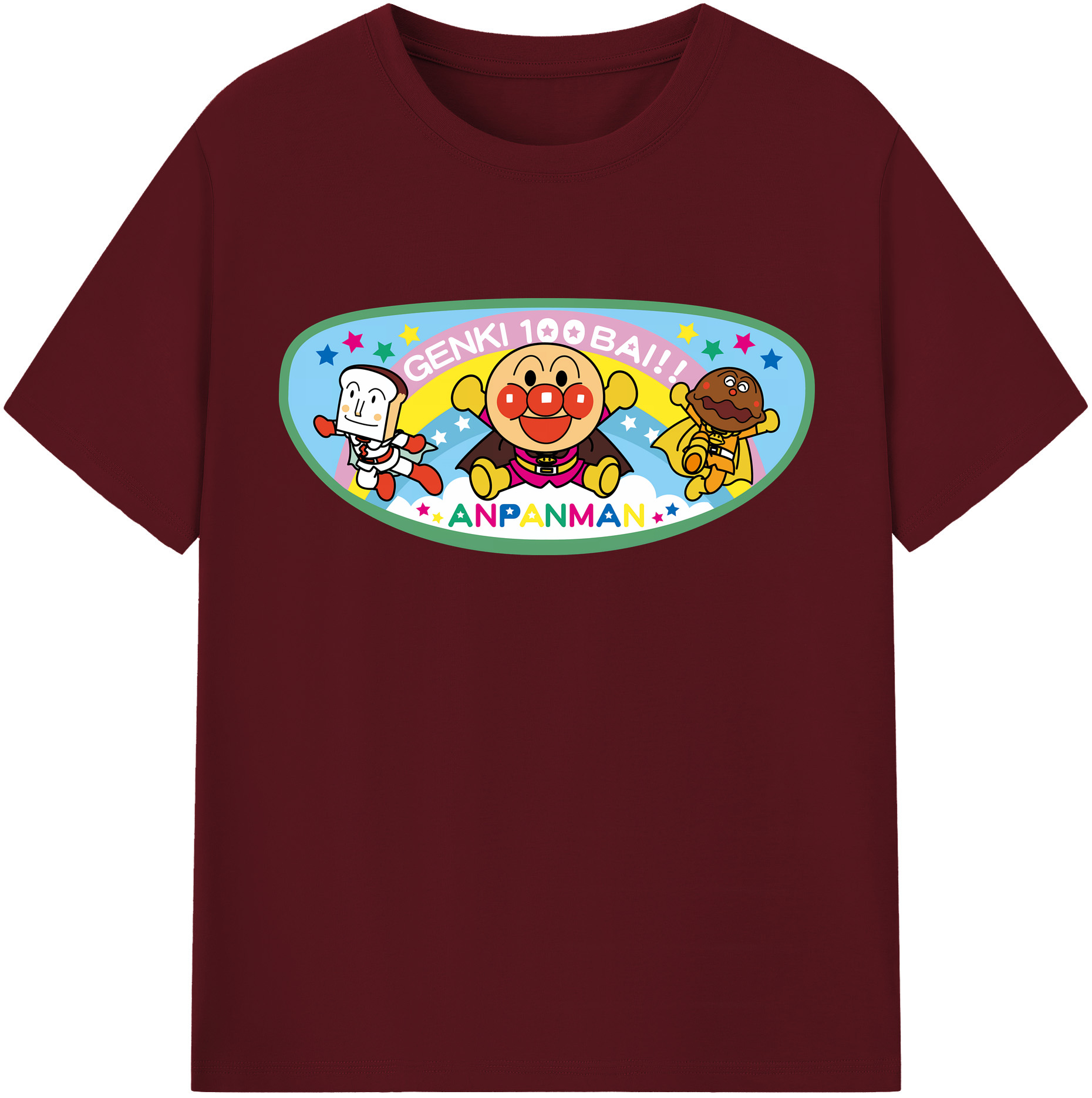（画像用） アンパンマン Anpanman 綿100％半袖Tシャツ（フロントプリント）